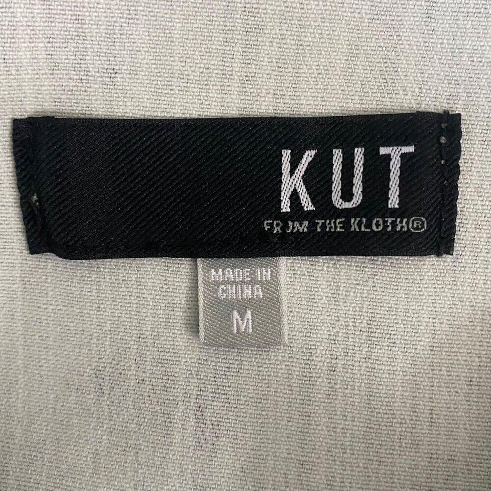 Kut From The Kloth Hand-Painted Denim Jacket Women's Medium Gray Cheetah Print - Picture 9 of 13